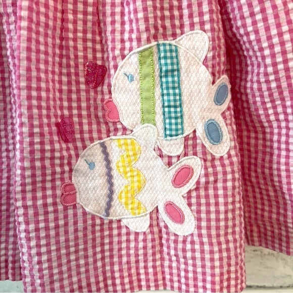 Samara Gingham Pinafore Dress with Fish girls size 2T - Picture 5 of 12